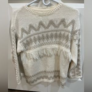 Zara- girls sweater with fringe, size S